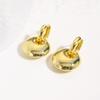 Pendientes redondos lisos huecos de cobre chapado en oro de 18k con personalidad exagerada pendientes pendientes temperamento de alto sentido pendientes pendientes joyería
