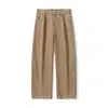 Calças masculinas G-stone de caimento solto e perna larga para o outono, com cós elástico na parte de trás, estilo casual reto solto vintage