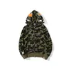 2024 explosões comércio exterior maré marca bape tubarão camuflagem masculino casual terry casaco com capuz fábrica outlet