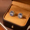 Brincos Geométricos Ovais de Diamante Colorido em Formato de Ovo de Pombo com Diamantes Inteiros Luxo Acessível Brincos de Alta Qualidade Elegantes Brincos Únicos e Exquisitos para Mulheres
