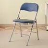 Cadeira Dobrável Moderna Casual de Metal e Ferro para Casa, Escritório, Treinamento com Encosto, Cadeira para Computador