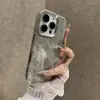 Textura de Couro Jeans Galvanizado Adequado para Capa de Celular Apple 17Promax Pele com Toque Totalmente Envolvente Orifício Grande Capa Protetora Iphone16