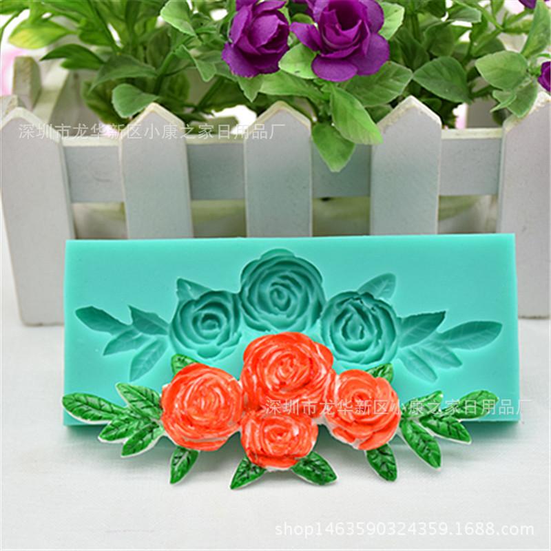 G327 带叶4朵玫瑰花.1