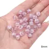 Série Roxo de Vidro Transparente Cor Sólida Contas Redondas Contas de Vidro Cristal Rodas Contas Soltas Acessórios para Pulseira DIY Feita à Mão