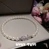 Collar de Concha con Gema de Perla de Sirena, Joyería Haute Couture, Juego de Aretes de Tubo de Diamante Púrpura Fantasía