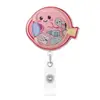 Porta credencial acrílico con tema de dibujos animados médicos y diseño giratorio, con mecanismo de cordón retráctil, para credenciales de identificación del personal médico, portacredencial retráctil y un divertido clip para credencial