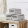 Caixa de Armazenamento para Discos CD/DVD de Mesa com Tampa Cesta para Lanches Caixa Dobrável à Prova de Poeira para Roupa Íntima Caixa Organizadora para Diversos