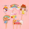 Decoraciones para pastel de cumpleaños de niños de moda roja te desean un feliz cumpleaños tarjeta de oso adorno para hornear