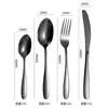 Faca, Garfo, Colher, Colher de Sobremesa, Colher de Jantar Doméstica, Colher de Café, Conjunto de Talheres para Bife Estilo Ocidental em Aço Inoxidável 304