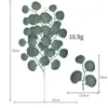 Nuevo producto transfronterizo hojas falsas hojas de sauce artificiales florero arreglo floral decoración de hojas verdes tallo único hojas de eucalipto simulación