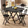 Mesa de comedor plegable para uso doméstico, juego de mesa y sillas de comedor para apartamentos pequeños, mesa para puesto exterior, mesa simple para viviendas de alquiler