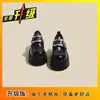 Zapatos pequeños retro de suela gruesa para aumentar la altura, zapatos pequeños de cuero para mujer 2025 primavera y otoño nuevos mocasines británicos planos zapatos de mujer