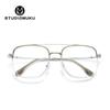 STUDIOMUKU gafas de sol de madera gafas cuadradas de doble puente armazón armazón decorativo espejo plano degradado gafas de armazón