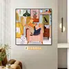 Pintura Decorativa Floral Colorida para Entrada Pintura de Pared para Dormitorio con Dopamina Pintura de Fondo para Hotel y Casa de Huéspedes Pintura Personalizada de Piso a Techo para Sala de Estar