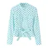 Atacado de Roupas Femininas Transfronteiriças Lançamentos da Primavera de 2026 Moda Europeia e Americana Elegante Versátil Jaqueta Estilo Camisa com Bolinhas Top