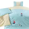 Serie de Ropa de Cama para Siesta de Jardín de Infancia Juego de Tres Piezas: Sábana Bajera Acolchada Bordada de Algodón Puro, Funda Nórdica, Funda de Almohada Fabricante Venta al por Mayor para Uso Doméstico