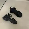 Sandalias de tacón alto versátiles estilo coreano y pantuflas Chuyuji para combinar con faldas, sandalias francesas de suela gruesa para mujer de verano