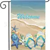 Bandeira de Jardim Oceano Venda Quente Transfronteiriça Série Estrela-do-Mar da Praia Decoração de Pátio Country Costeiro Bandeira de Jardim de Linho