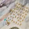 Tomoni&Não Perca os Adesivos de Arte para Unhas Metálicas, Adesivos de Unhas Populares de Estilo Exquisito, Material de Joia de Lírio Dourado de Alta Qualidade