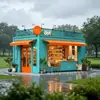 Cafetería con Contenedor Recién Pintado con Ventanas Dobles para Negocios, Calle Comercial Cultural y Turística al Aire Libre, Tienda Integrada de Comida Ligera y Bebidas