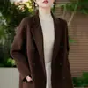 Nuevo Estilo Otoño e Invierno 2026 Abrigo de Lana Doble Faz para Mujer, Estilo Coreano Holgado, Elegante y de Alta Gama, Abrigo Largo de Cachemira