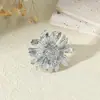 Anillo de Girasol Geométrico Irregular Vintage Francés de Verano Nuevo Estilo Simple y Elegante de Alta Calidad Europeo y Americano
