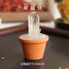 Planta en Maceta de Cristal Natural Piedra Cruda Mineral Maceta de Cerámica Gema DIY Bonsái de Simulación Adorno de Atracción de Riqueza para Escritorio del Hogar Montaje en Coche