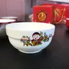 Jingdezhen Regalos para Cumpleaños Regalos de Agradecimiento para Cumpleaños Longevidad Tazones Regalos para Cumpleaños de Personas Mayores Tazones de Agradecimiento con Tiaoyi Shenghuo