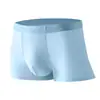 Ropa interior masculina de seda de hielo sin costuras, entrepierna transpirable antibacteriana, calzoncillos bóxer cómodos para hombre, ropa interior de cuatro esquinas de verano