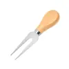 ¡Precio de fábrica! Cuchillo para Queso de Acero Inoxidable Mango de Roble Tenedor para Queso Raspador de Crema Cuchillo para Pizza Cuchillo para Pan Juego de Cuatro Piezas