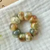 Qi Morado de la Raíz de Bodhi del Este Diente de Ajo Redondo Cortado Pequeño Retorcido a Mano Pieza de Mano de Mangostán Pulsera de Juguete Suave para Aliviar el Estrés Estudiantil
