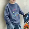 Sudadera de primavera y otoño para niños 2026 nuevo estilo moderna con estampado camiseta básica para niños mayores ropa de otoño e invierno para niños