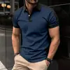 Nueva estación independiente ebay transfronteriza europea y americana para hombre moda solapa talla grande algodón sarga camiseta para hombre camisa POLO