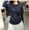 Algodón Copo de Nieve Shawl Europeo Principios de Otoño Falso Dos Piezas Camiseta de Manga Larga Moda Femenina Versátil Ligeramente Transparente Top Exportación