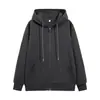 Sudadera con capucha G-stone para hombre, corte holgado, hombros caídos, cierre de cremallera, bolsillo tipo canguro, color liso, simple, para uso diario casual