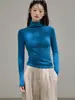 260g Yousi elegante cálida cepillada de cuello alto capa base para mujer camiseta de manga larga de otoño e invierno con hombro normal