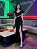 Vestido Sexy para Boate, Cintura Feminina, Salão de Beleza Decotado, Banho de Pés para Boate, Roupa de Trabalho de Técnico de Massagem nos Pés, Saia Longa