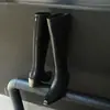 Botas de Cavaleiro de Couro Femininas Botas de Cano Alto Outono e Inverno Novas Couro Genuíno Bico Quadrado Salto Alto Grosso Botas Acima do Joelho Botas Retas Femininas