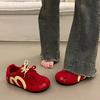 Versión Coreana Ins Zapatos de Entrenamiento Moral Rojos para Mujer 2025 Otoño Nuevos Zapatos Deportivos Nicho Retro Versátiles Zapatillas Casuales