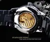 Ganador Moda Casual para Hombre Europea y Americana Luna Hueca Impermeable Tallado Hueco Reloj Mecánico Automático