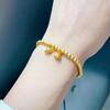 Pulsera de color dorado con legado antiguo para mujer, pulsera de cuentas con transferencia de olla de loto Sha Jin He He Mei Mei, pulsera de felicidad de dos generaciones, regalo