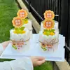 2026 Feliz Dia do Professor Decoração de Bolo Topper Buquê de Girassol Cartão de Agradecimento Inserto de Decoração para Assar
