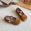 Zapatos Planos de Metal Retro con Velcro Estilo Birkenstock para Mujer Otoño 2026 Nuevos Zapatos de Ballet Mary Jane Franceses de Suela Gruesa para Aumentar la Altura