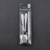 Acero inoxidable 410 traje de cubertería portátil restaurante comida cuchillo tenedor cuchara cucharilla de té cucharilla de postre tenedor para café cubertería venta al por mayor
