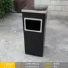 Bote de Basura Comercial de Acero Inoxidable con Cenicero para Vestíbulos de Hoteles, Edificios de Oficinas, Entradas de Elevadores, Uso en Exteriores, Forma Cuadrada Vertical, No Fumar