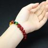 Pulsera de Arena de Cristal Cinabrio Granular Pixiu Cinco Dioses de la Riqueza Pulsera Año de la Vida Esta Pulsera para Hombres y Mujeres Suministro en Vivo