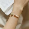 Pulsera de Moda 2021 Nueva Pulsera de Jade Hetian con Perla Pulsera de Oro Bolsa 14K Pulsera Simple Fresca para Mujer