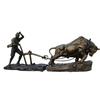 Escultura plástica reforçada com fibra de vidro Figura escultura agricultura cultura popular tema fundido cobre relevo Exército Vermelho Oitava Rota Exército chá fazendo campus