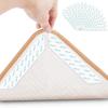 Adesivo antiderrapante para carpete trapezoidal branco, lavável, uso repetido, removível, sem resíduos, adesivo de borracha para carpete, pinça para tapete