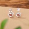 Pendientes pequeños con diseño de ciervo, plata de ley S925, con forma de huevo de ágata roja del sur, de cobre, con lazo para dinero, antiguos, retro, chinos, brillantes.